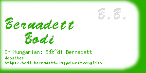 bernadett bodi business card